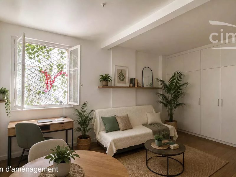 Atypische studio van 26 m², Art-decocharme uit 1933, vrijwel geen servicekosten