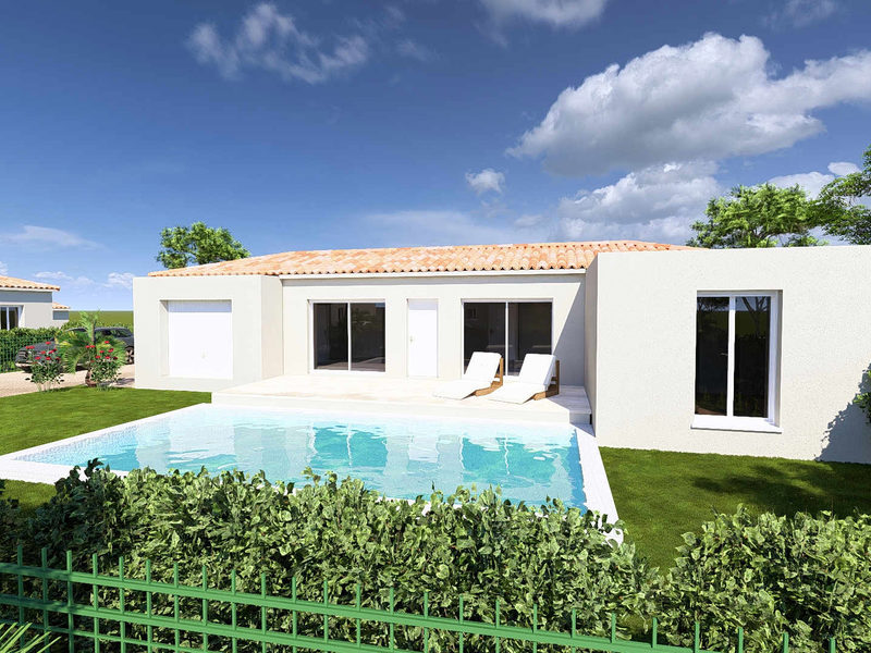 Villa de plain-pied avec piscine, garage et jardin de 700 m2