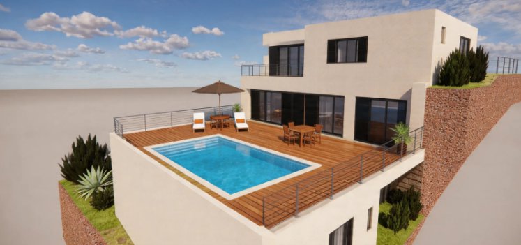 Moderne villa in Sisco met zwembad en terras