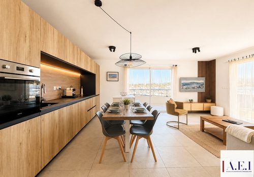 Upscale 3-room apartment with sea view, terrace and garage